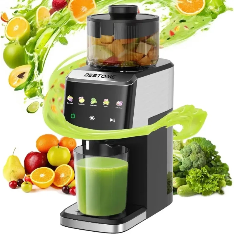 【2026】5.12 Inch Cold Press Juicer Slow Masticating Extractor Quiet Motor High Yield BPA-Free