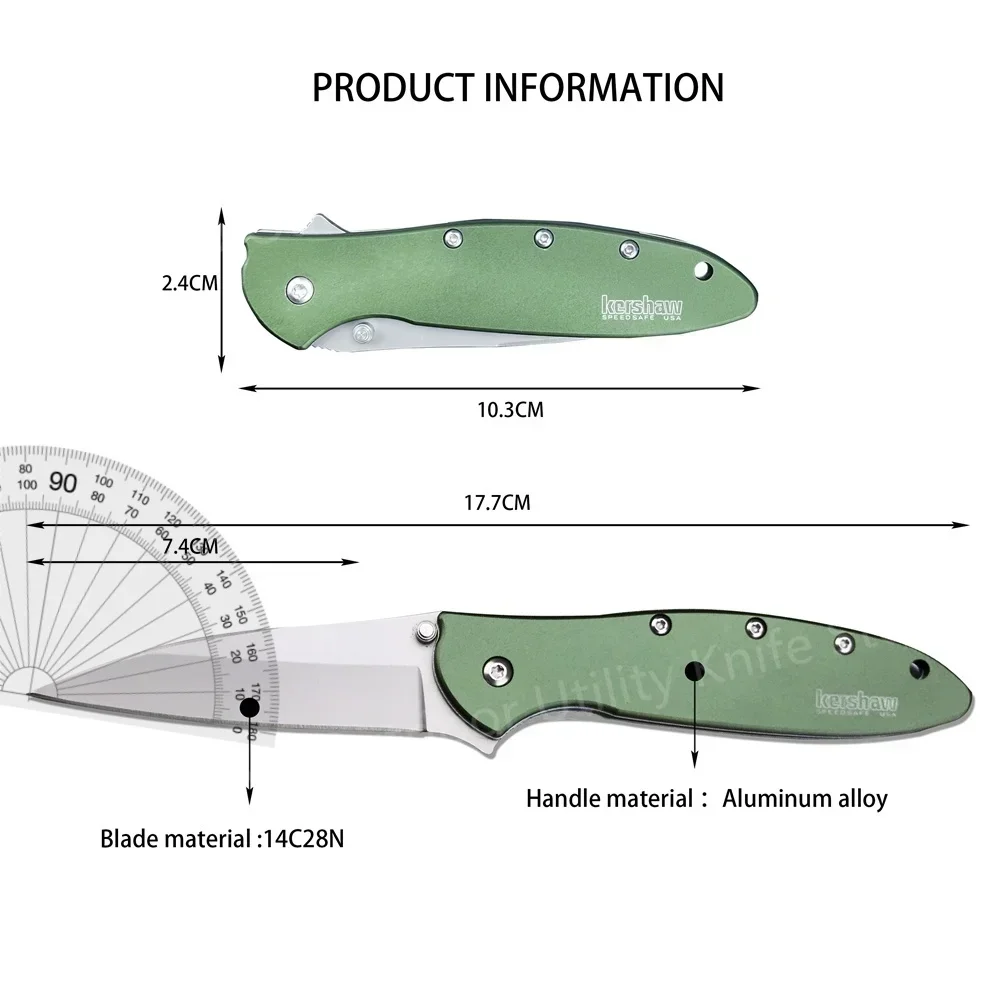 KS1660 Ken Onion Leek Flipper Folding Knife 14C28N Plain Blade Carbon Fiber Handles Outdoor Camping Knife Christmas Gift