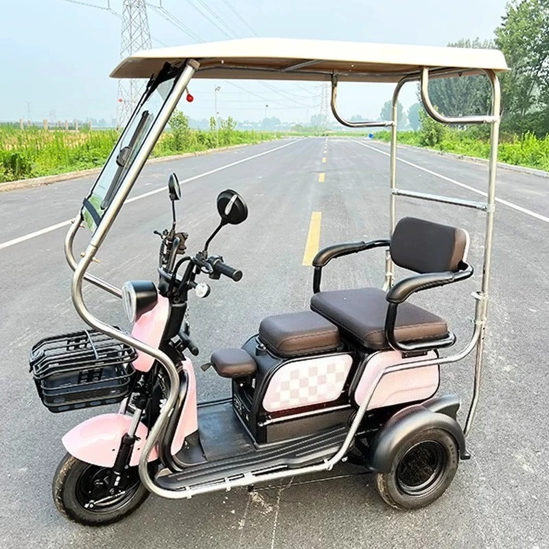 Stainless Steel Electric Tricycle Canopy 1.3*0.7m Waterproof Sunshade Shelter With Optional Rain Curtain Gauze