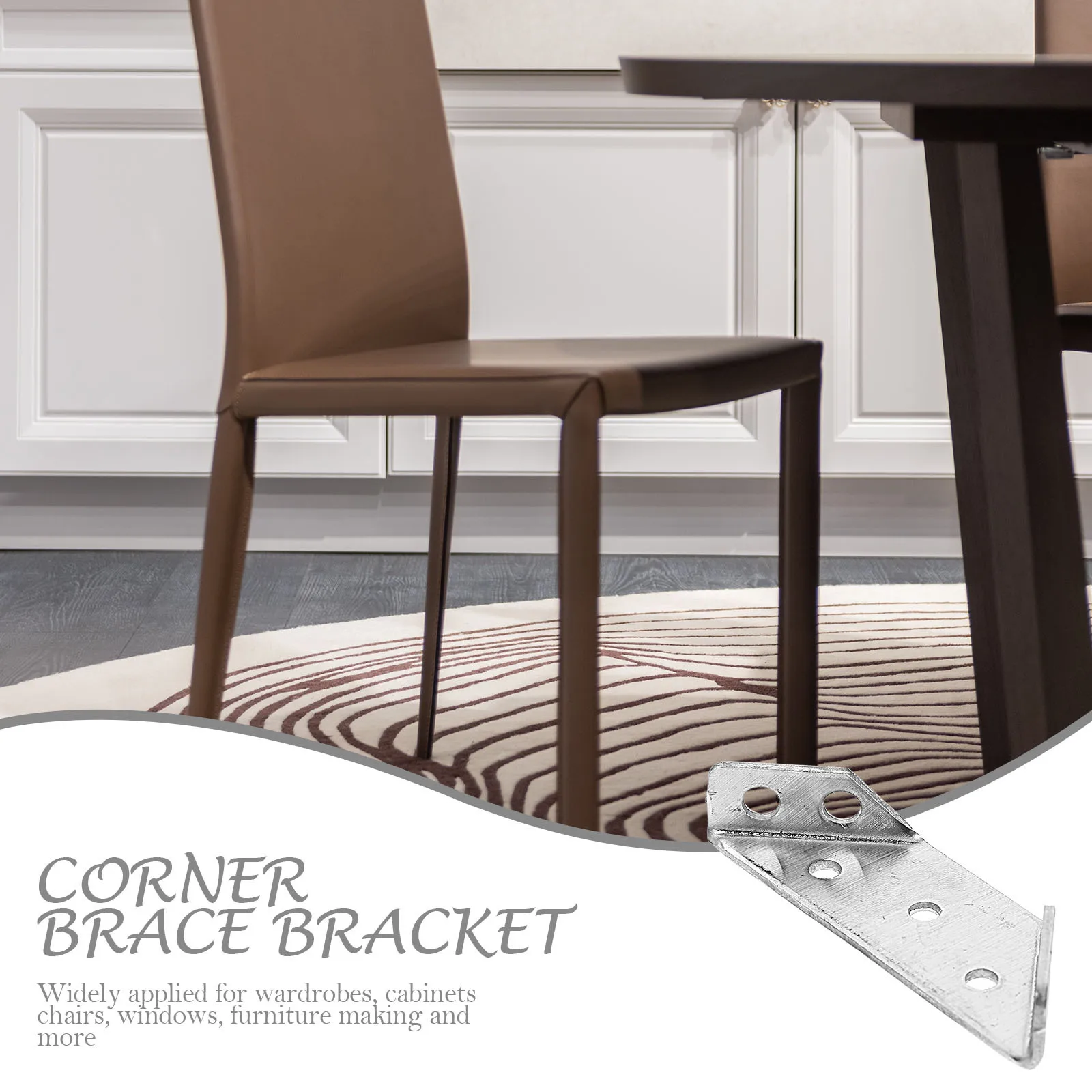 

Stainless Steel Corner Braces Silver Fixing Brackets for Furniture Wardrobes Cabinets Hardware Accessories Joint Fasteners