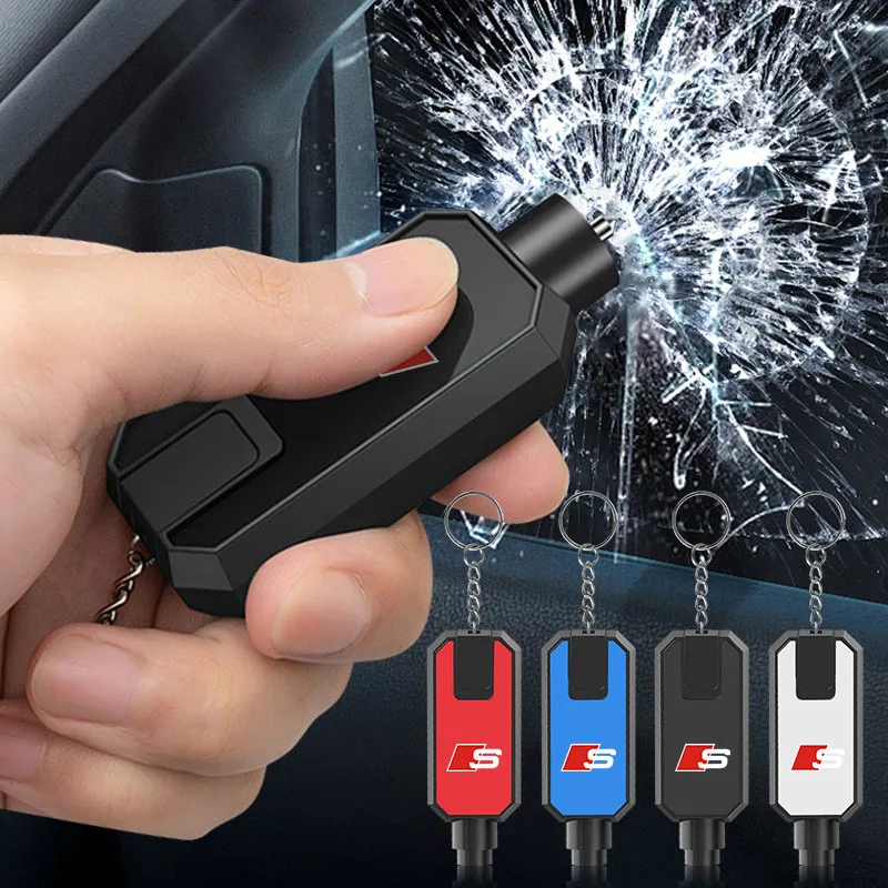 

3-in-1 Car Safety Hammer Window Breaker Seat Belt Cutter Life-Saving For Audi Sline A1 A2 A3 A4 A5 A6 A7 A8 Q1 Q2 Q3 Q4 Q5 Q6 Q7