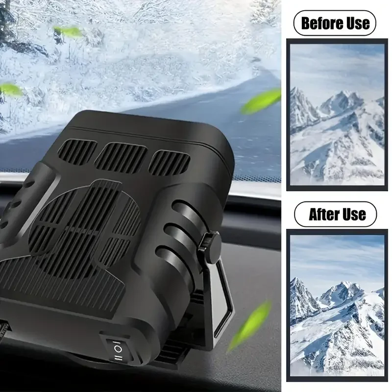

Car Heater Air Fan 12V Portable Demister Defroster Heating Fan Dryer Windshield Defogging Accessroies