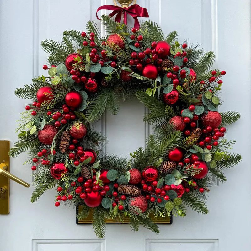 For Christmas gift Christmas wreath 50-80CM door hanging window Hotel shopping mall front desk indoor and outdoor pendant