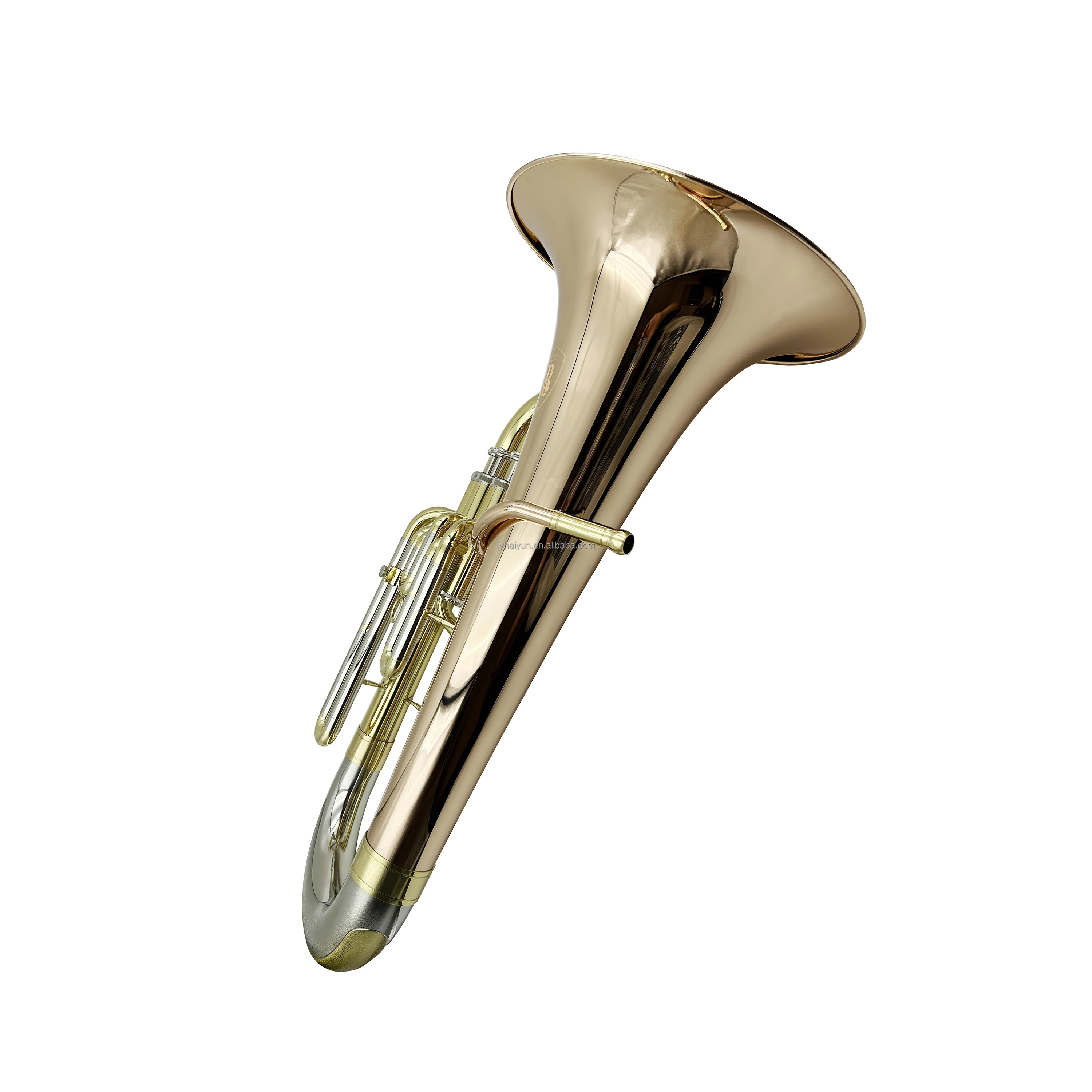 Professional Bb Tone Euphonium 3 Pistons Phosphor Bronze Body Gold Lacquer Finish 14.5mm Bore Wind Instrument For