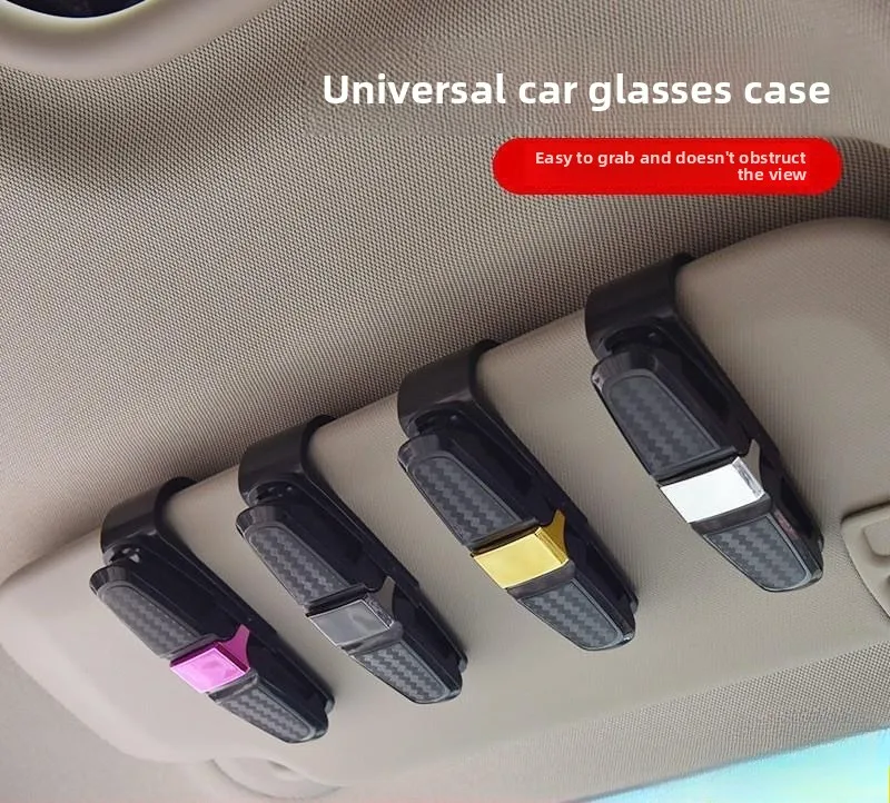 Pattern Car Glasses Holder for Sun Visor, Multipurpose Eyeglass Clip with 180° Rotation, Scratch-Proof Sunglasses Organizer