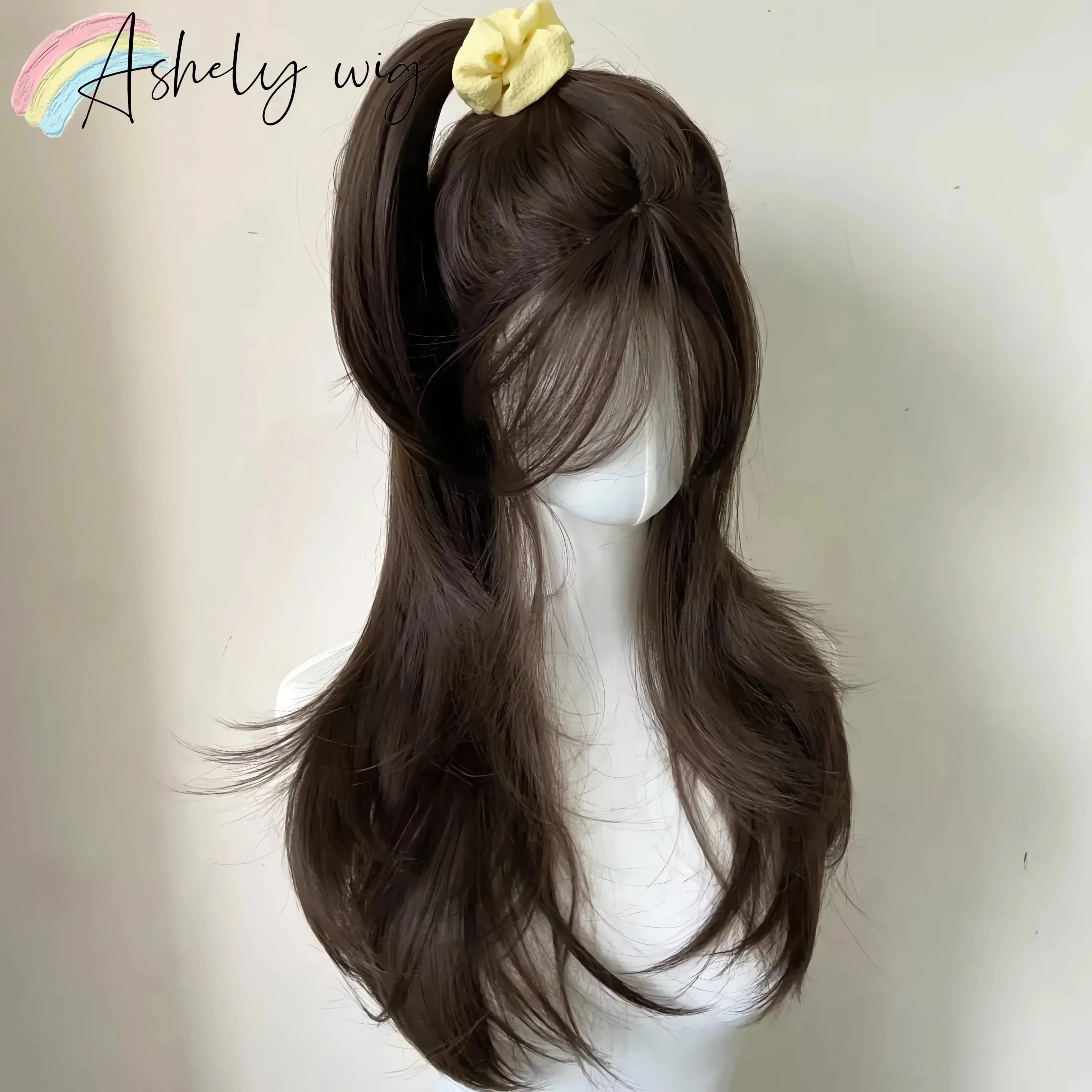Ashely Brown Wig for Women Headband Body wave Synthetic Wigs with Curtains bangs High quality Hair Wig for daily use парик 가발 image 6