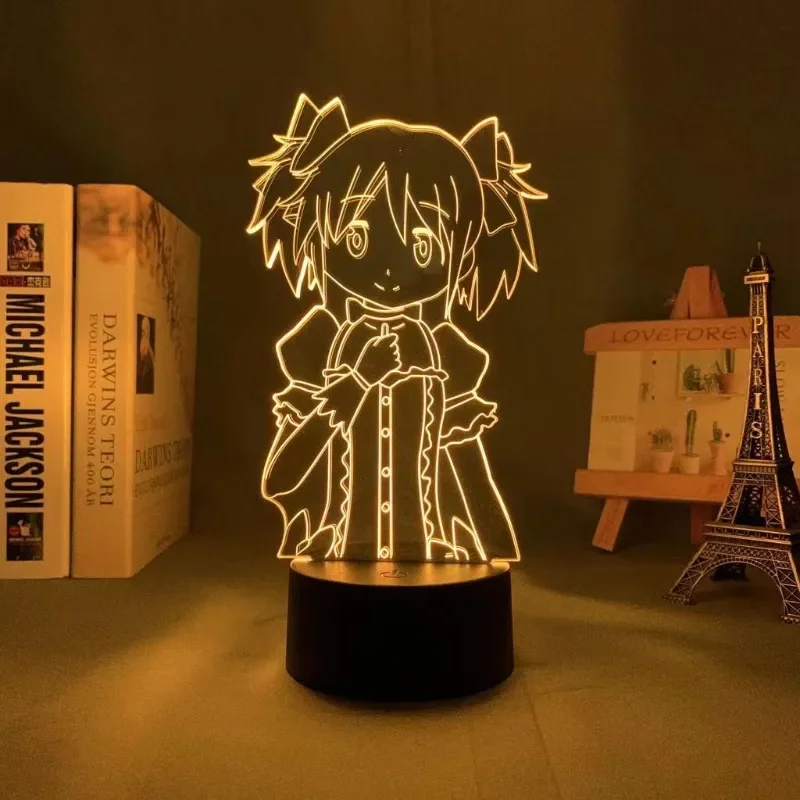 Puella Magi Madoka Magica Kaname Madoka Anime figura de dibujos animados ornamento juego dormitorio atmósfera luz nocturna al por mayor