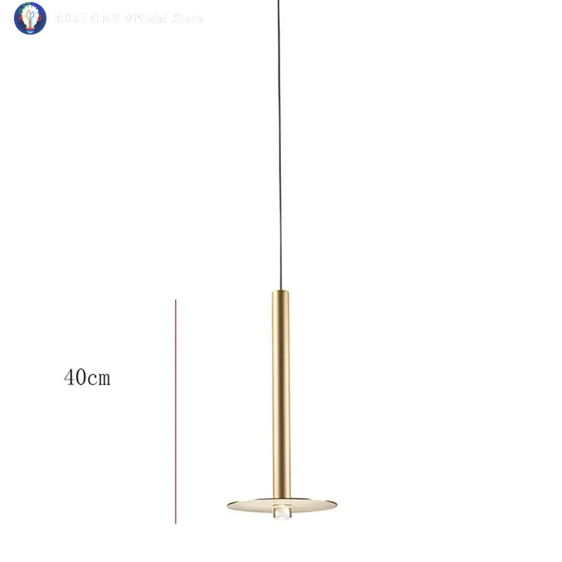 Postmodern Minimalism Gold Tube Led Pendant Lights For Kitchen Dining Room Office Creative Home Deco Suspension Luminaire Design