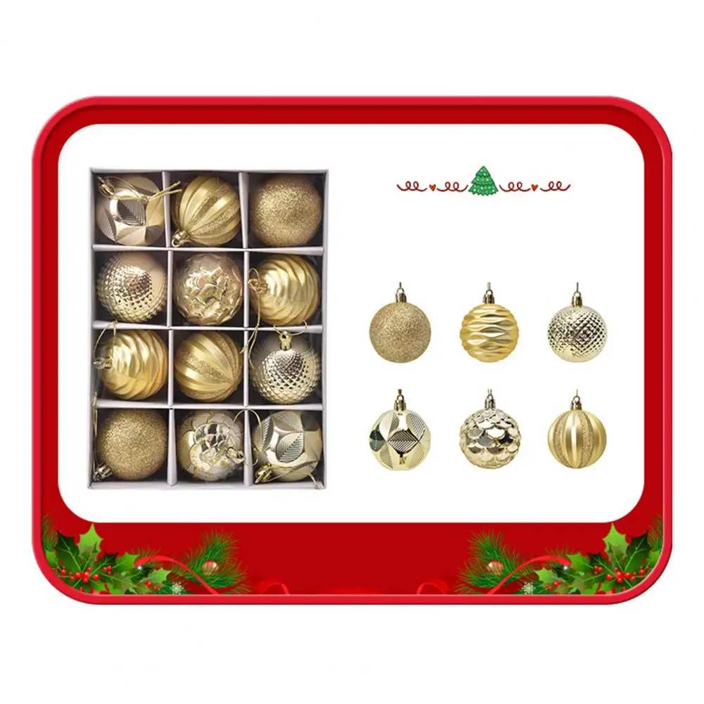 Lightweight Christmas Ornaments Christmas Ball Ornaments Festive Christmas Tree Ball Ornaments 12pcs Different for Creation