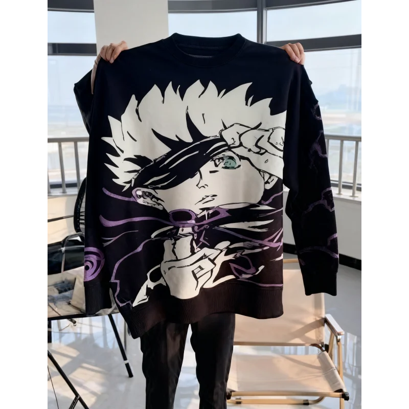 Anime jacquard oversized trui gebreide trui gothic Y2k vintage Amerikaanse stijl high street fashion voor herfst en winter