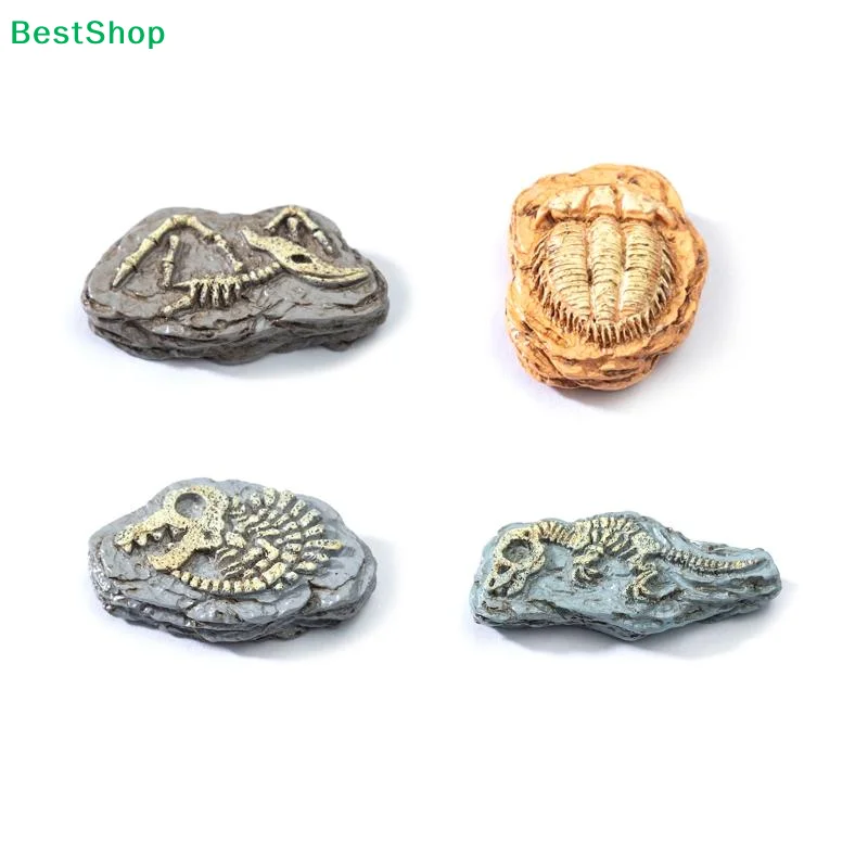 ♬4pcs Micro Landscape Simulation Dinosaur Fossil, DIY Decorations, Desktop Accessories Small Ornaments