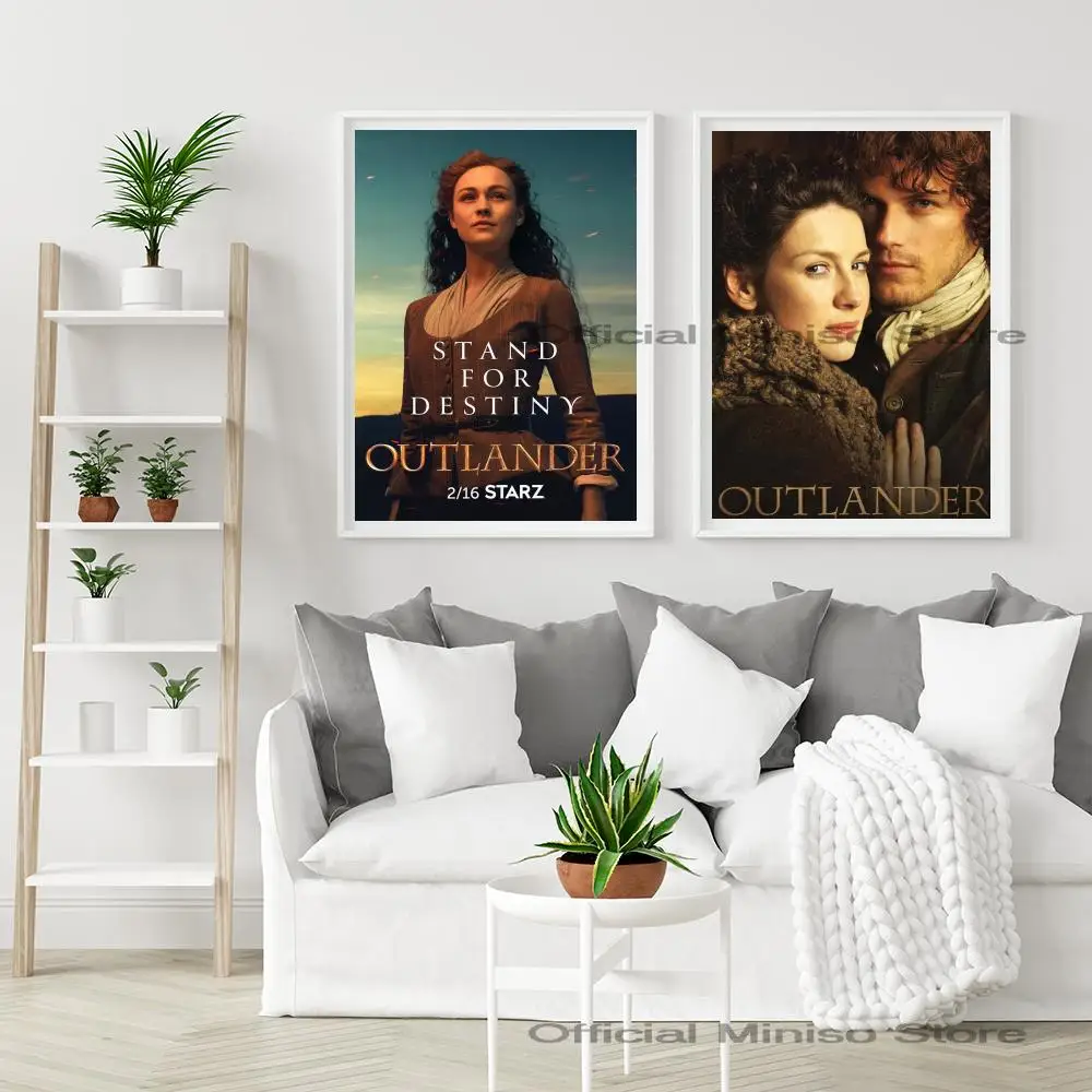 TV Series Show Movie Poster Self-adhesive Art Waterproof Paper Sticker Coffee House New Outlander Bar Room Wall Decor