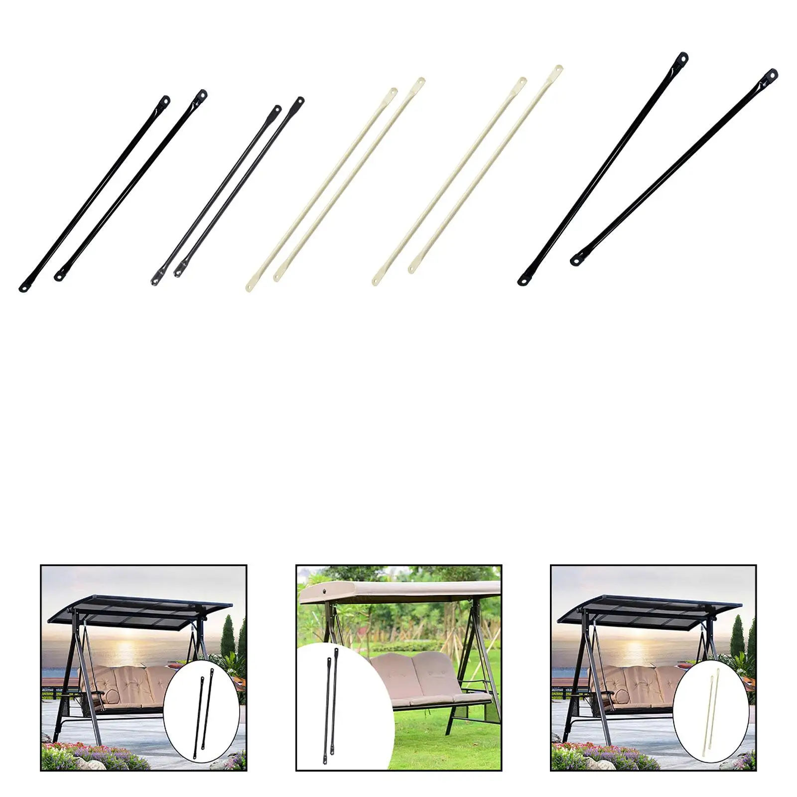 2Pcs Swing Replacement Bars Metal Swing Hanging Rods for Garden Swing Seat
