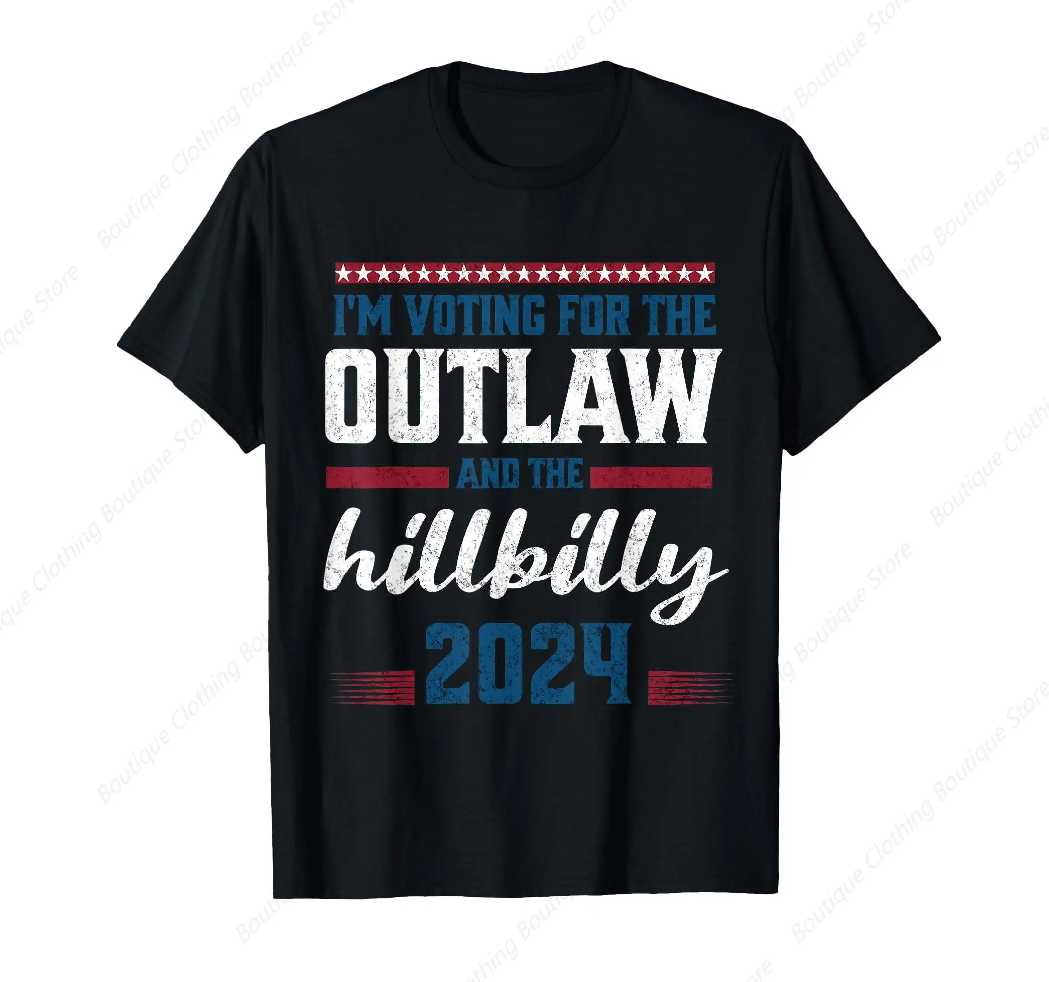 Trump Vance 2024 Outlaw Hillbilly Vintage US Flag T-Shirt