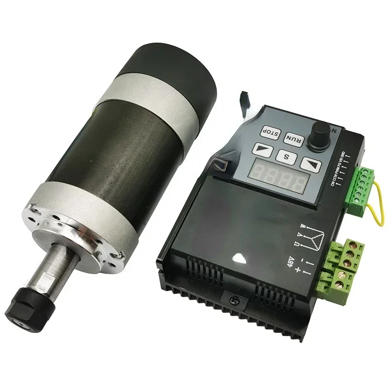 48V 12000rpm High Speed Dc Motor Brushless With Hall Sensor 400W Small Air Cooling Spindle Motors