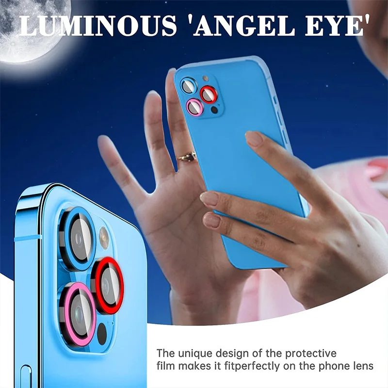 For IPhone 18 17 16 15 14 Pro Max Plus 13 12 11 Duo Luminous Camera Protector Ceramic Ring Tempered Glass Back Lens Cap Cover - view 4