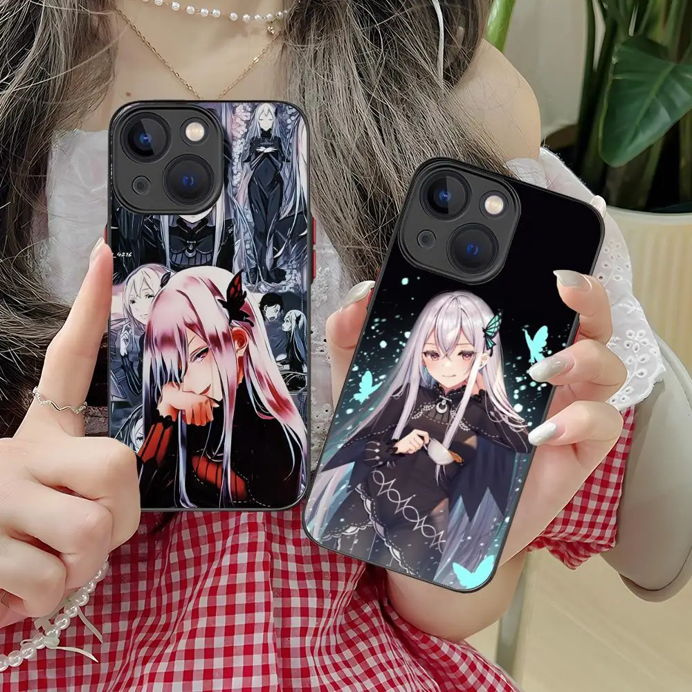 ReZero Echidna حافظة هاتف محمول آيفون 17 16 15 14 13 12 11 X XR XS 8 7 Pro Max Plus غطاء سيليكون صغير اللون فاخر #4