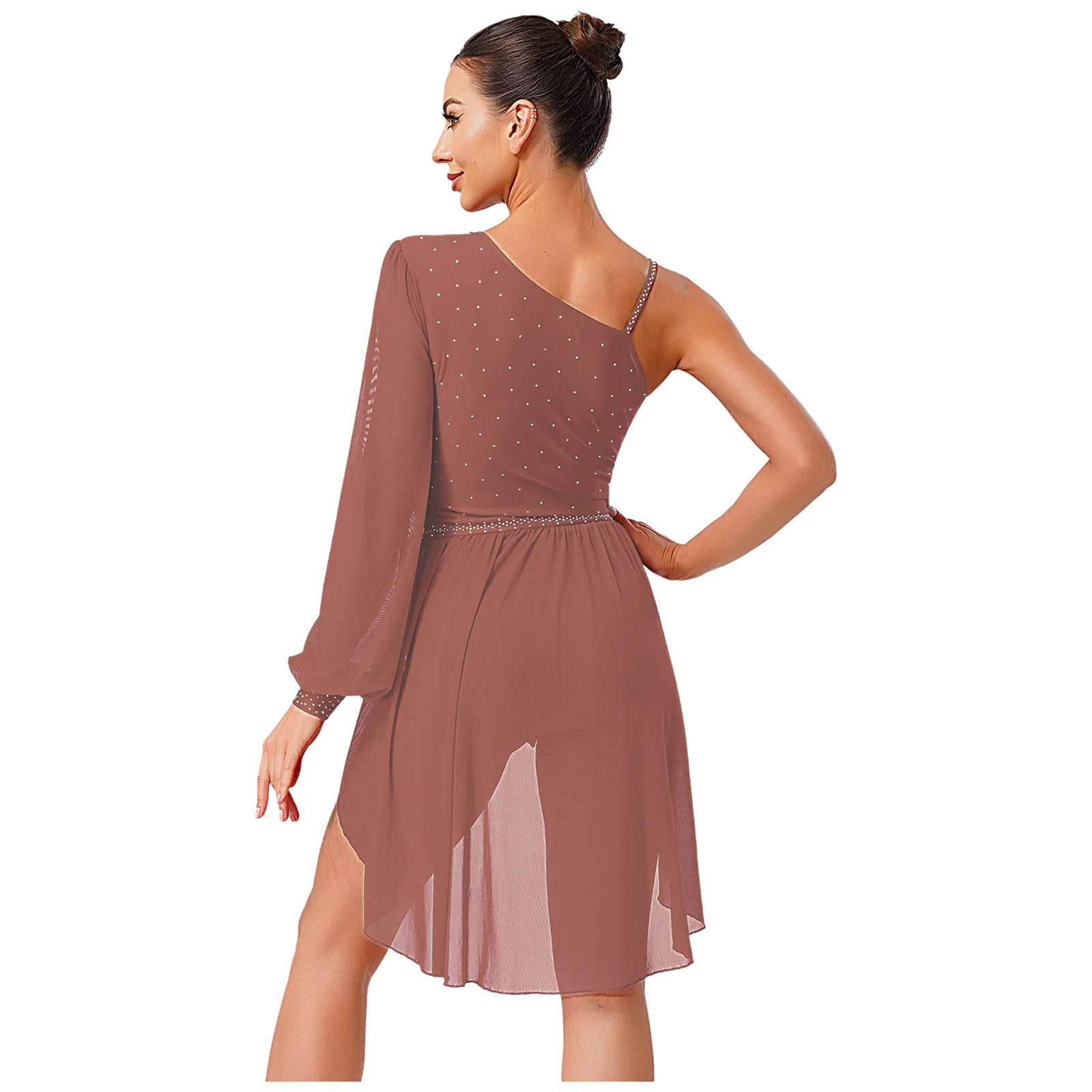 Mulheres patinação artística vestidos de dança ginástica brilhante strass collant malha saia ballet dança vestido para competição desempenho