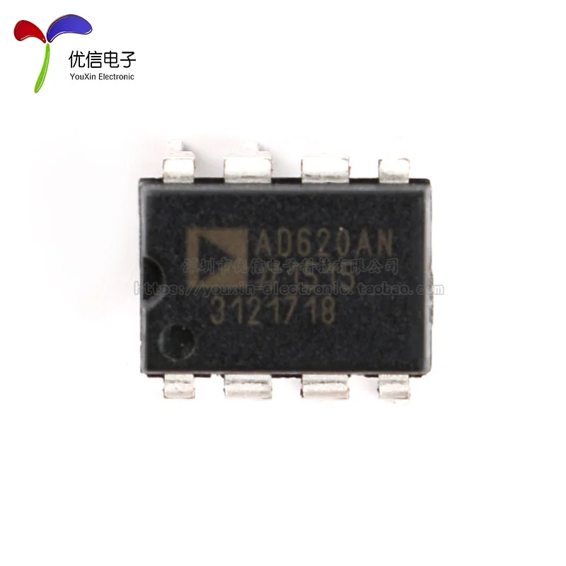 10 Buah Chip IC Amplifier Instrumentasi Daya Rendah Drift Rendah AD620ANZ DIP-8 In-Line Otentik Asli