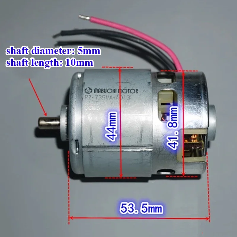 MABUCHI RZ-735VA-A013 DC 12V 14.4V 18V High Speed Power Micro 42mm Motor DIY Electric Impact Drill Screwdriver Garden Tools Saw