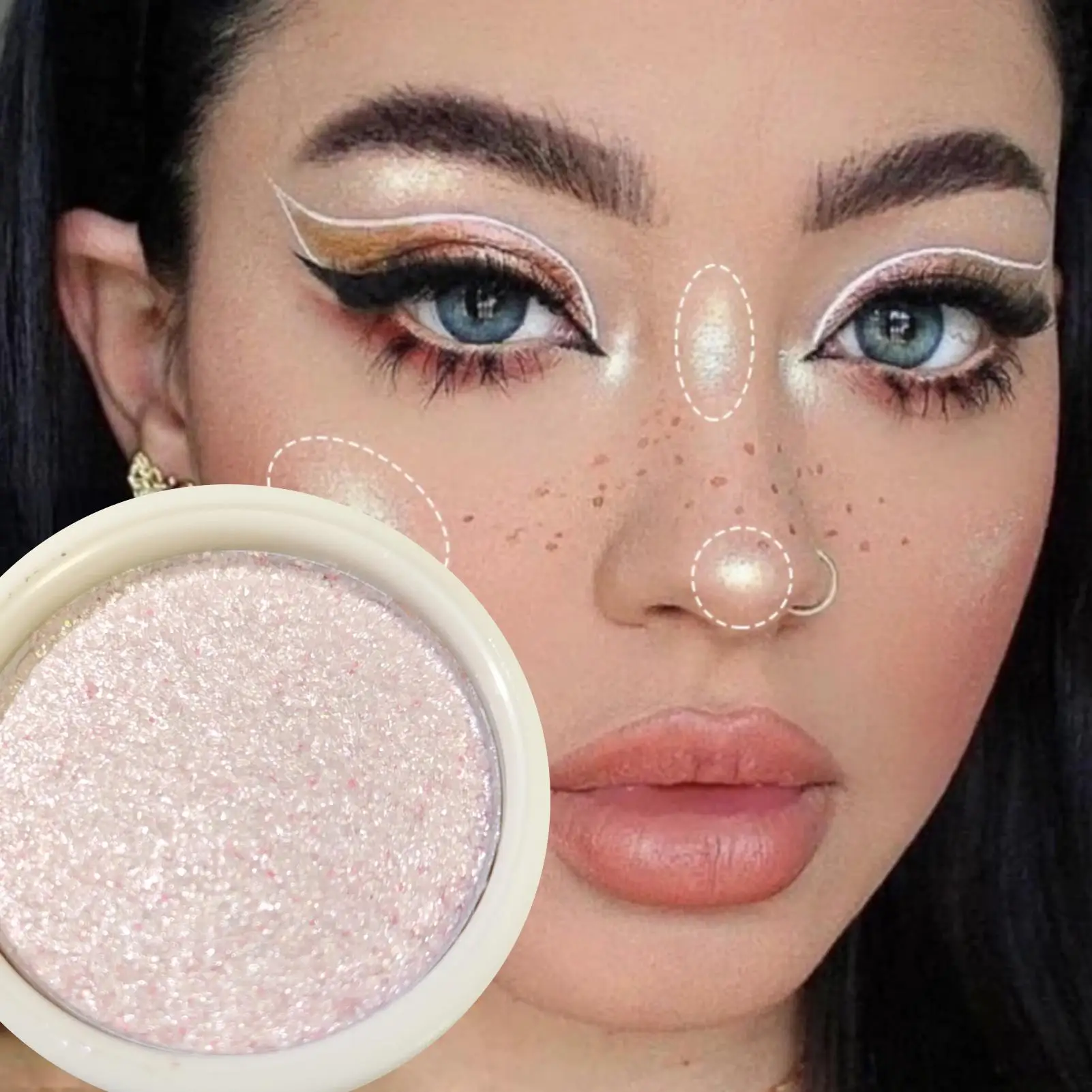 Shimmer Glitter Mashed Potatoes Highlighter Shine Highlighter Makeup Gel Face and Body Brighten Glitter Natural Contour Makeup