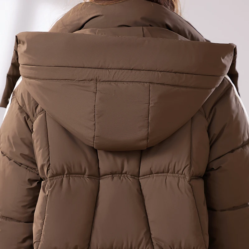 Abrigos largos de invierno para mujer, Parkas elegantes y gruesas y cálidas con capucha, prendas de vestir exteriores holgadas, chaquetas para mujer 2024