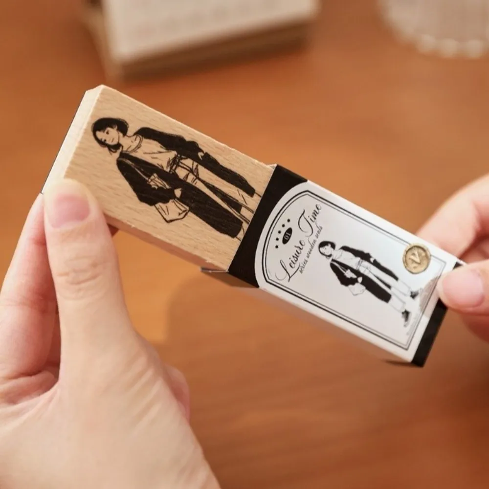 Creative Vintage Wood Stamp Handmade DIY Rubber Stamps Charming Wooden Stamp Journal Material