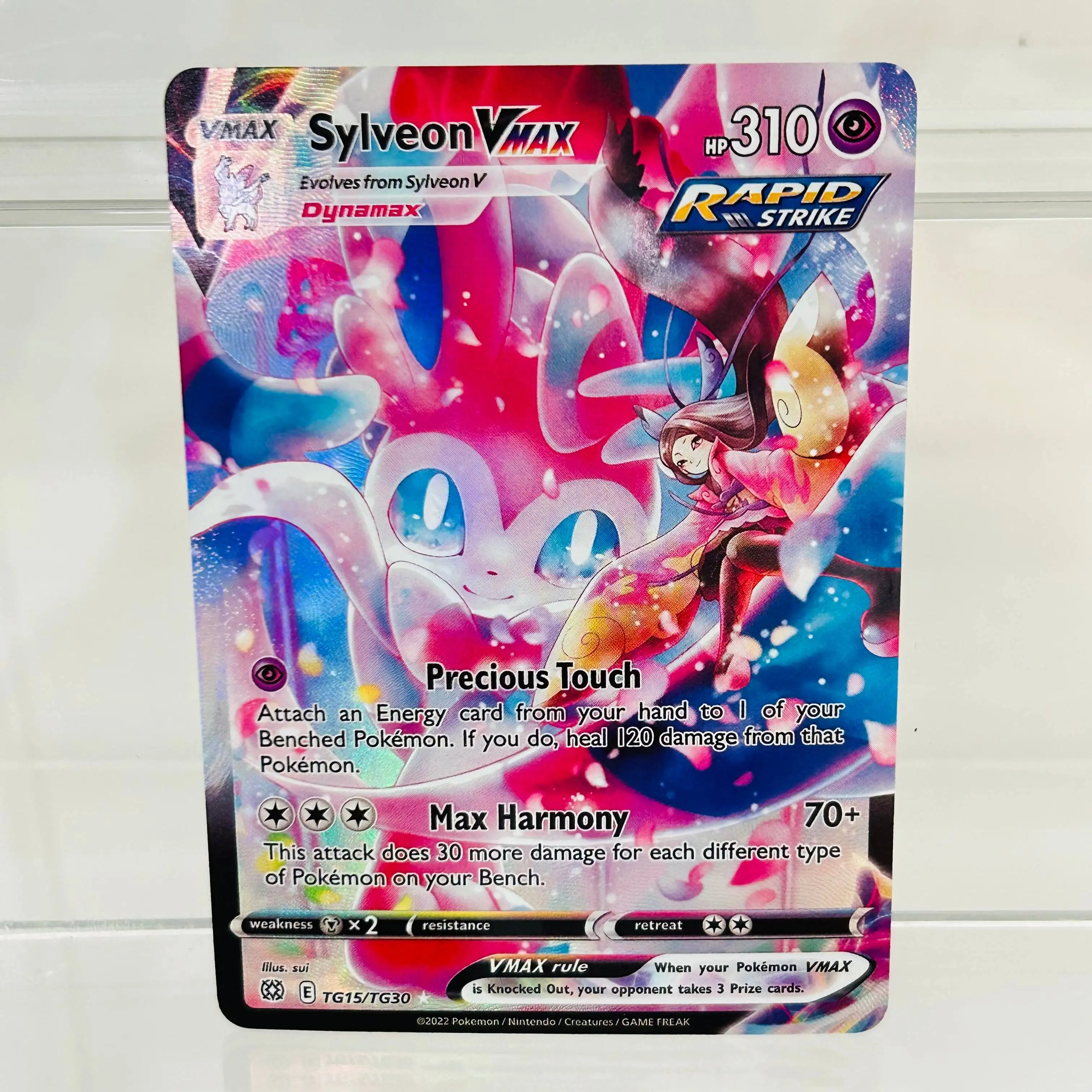 cartao-diy-sylveon-vmax-tg15-tg30-em-ingles-com-textura-holografica-cartao-de-colecao-de-anime-premium-em-perfeito-estado