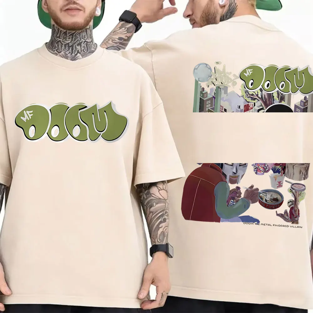 

Washed Vintage Rapper Mf Doom MM FOOD Graphic Print T-shirt Men Women Hip Hop Fashion T Shirts Men's Casual Oversized Streetwear