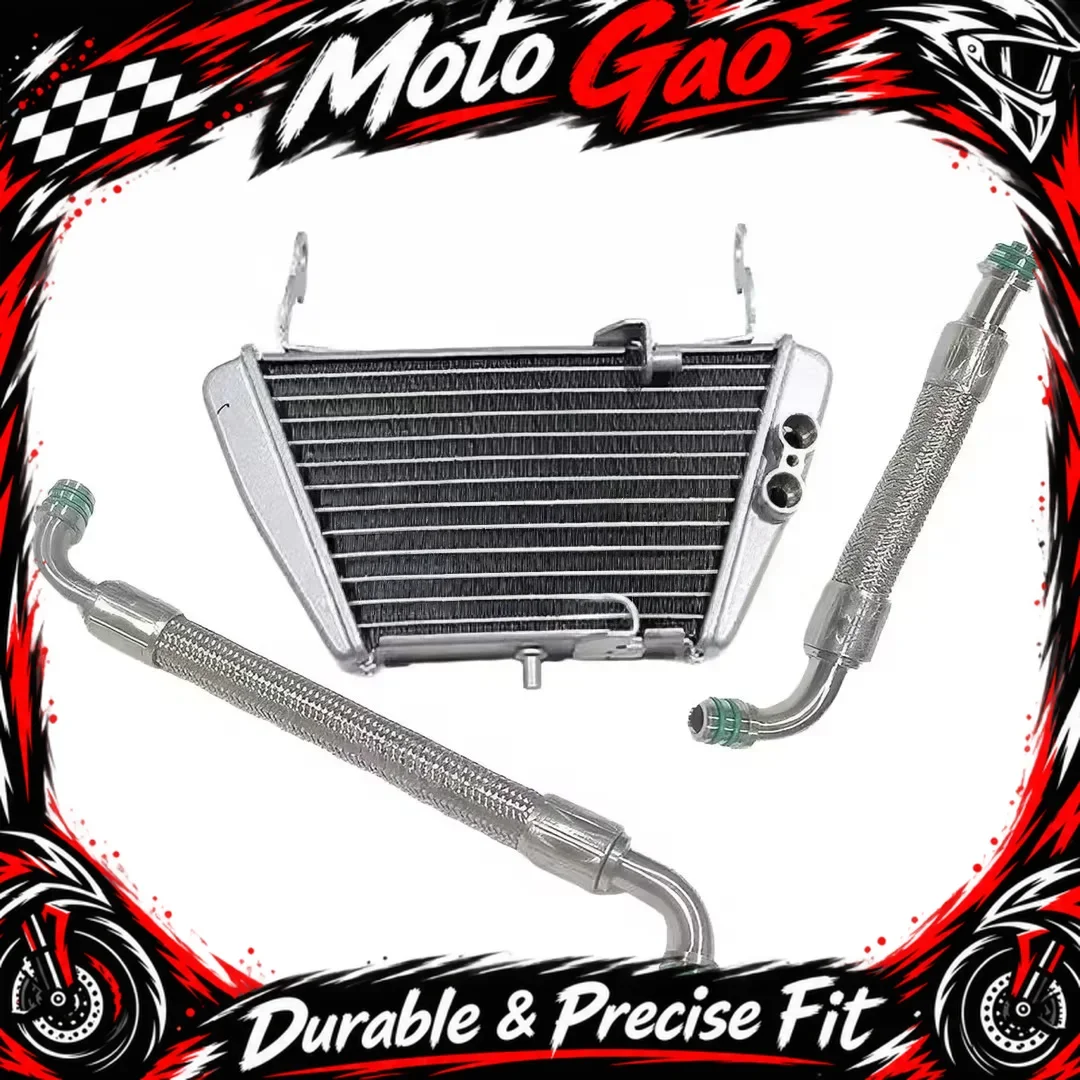 Motorcycle Oil Radiator Oil Cooler With Inlet & Outlet Hose Fit QJMOTOR SRK921RR SRK 921 RR Engine Cooling Accessories