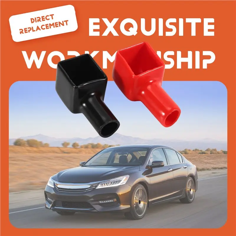 DT19-1 Pair Red+Black Car Battery Terminal Covers Insulation Caps Positive+Negative Prevent Alkali From Creeping Outward