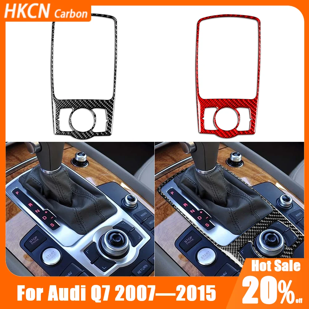 

For Audi Q7 4L 2007—2015 Carbon Fiber Car Accessories Center Console Gear Shifter Frame Interior Cover Trim Modified Sticker
