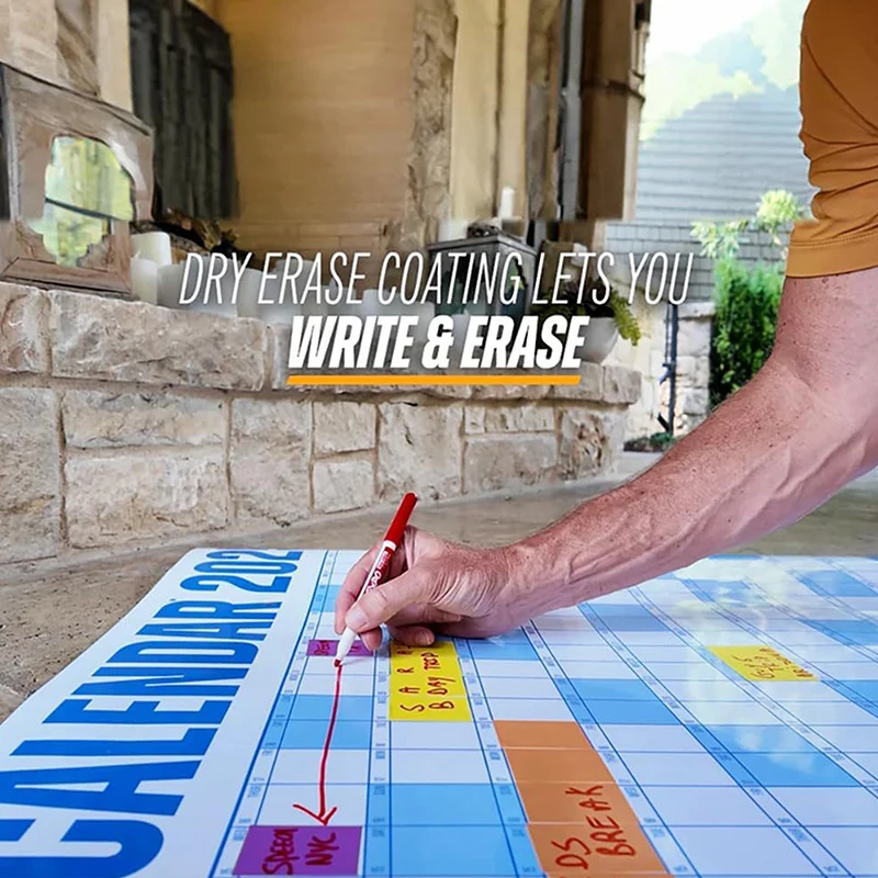 2025 年間壁掛けカレンダー 2 個のドライイレースペン付き 100 個の付箋 オフィスや家庭用壁掛けカレンダー ビッグ A カレンダー