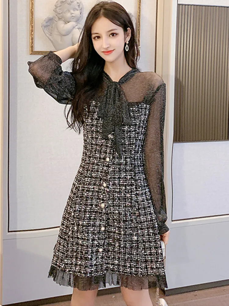 SMTHMA New Autumn And Winter Tweed Dress Office Fashion Knee-Length Ladies Dress Long Sleeve Patchwork Ruffle Woolen Vestidos - AliExpress 200000345 SMTHMA New Autumn And Winter Tweed Dress Office Fashion Knee-Length Ladies Dress Long Sleeve Patchwork Ruffle Woolen Vestidos - AliExpress 200000345