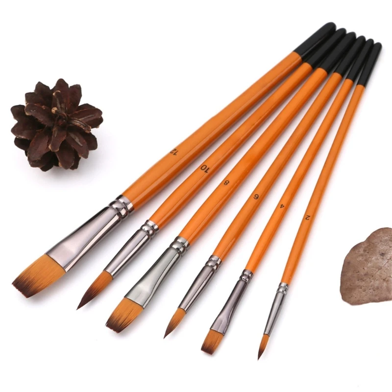 F3MA 6 قطع من فرشاة الطلاء المحمولة للفنانين لعيد الفصح لمستلزمات الرسم الفني للأطفال