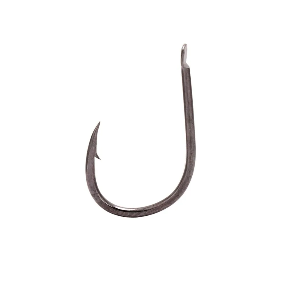 

500PCS High Carbon Steel Fishing Hooks Set Sharpened Barb with Holes Barbed Fishing Hooks Flat Head Black Fishing Hooks