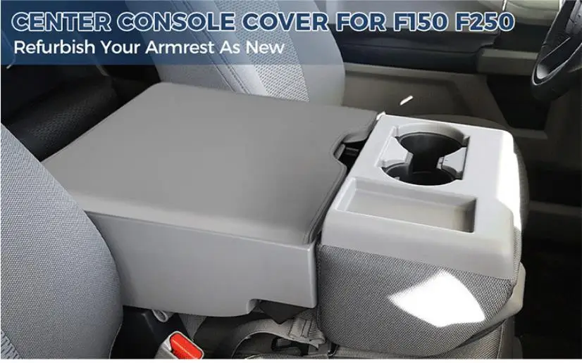 For Ford F150 F250 2015 2016 2017 2018 2019 Leather Armrest Box Cover Center Console Microfibre Leather Cover car interior