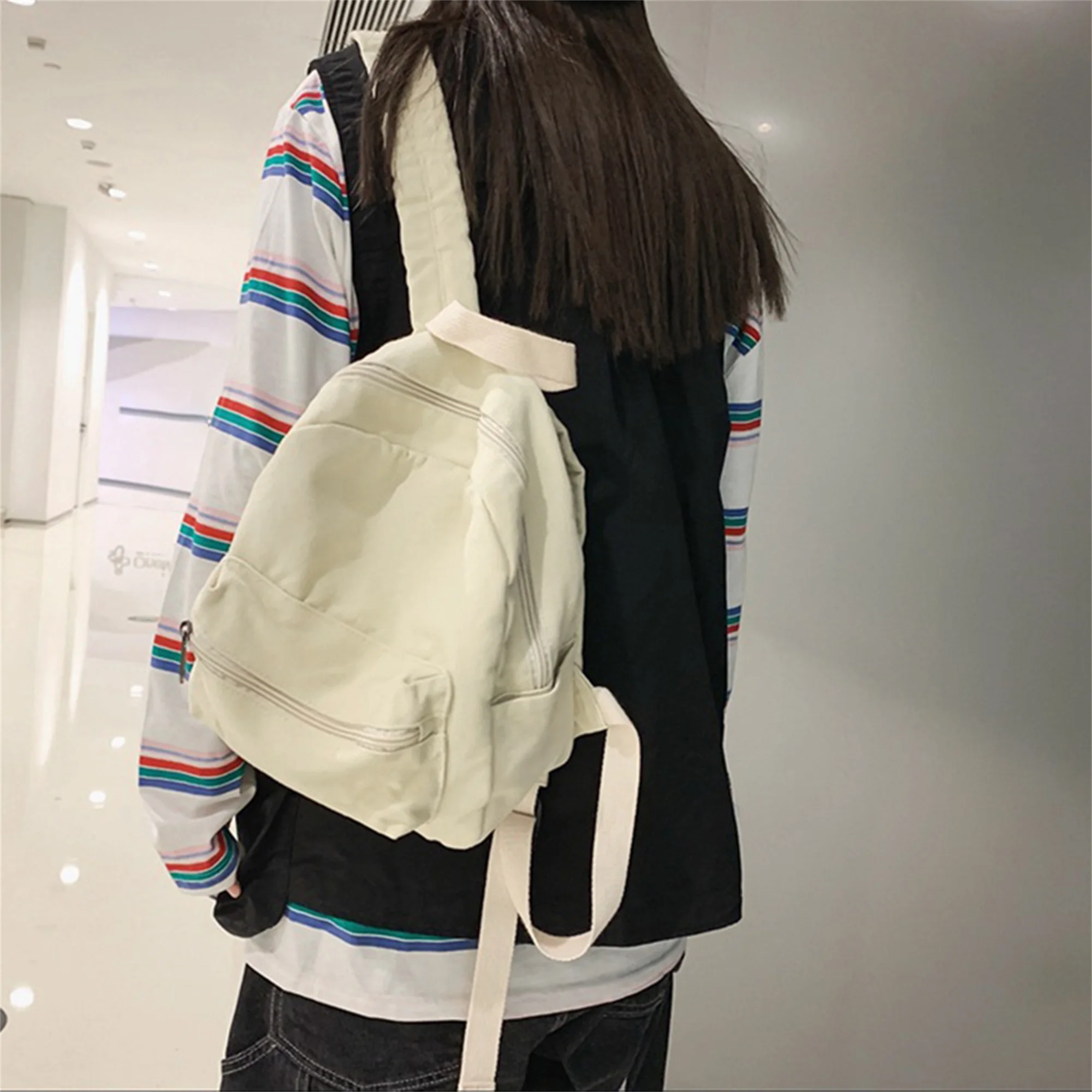 

Стильный холщовый рюкзак унисекс, легкий повседневный рюкзак с несколькими карманами для школы, работы, путешествий, использования на открытом воздухе