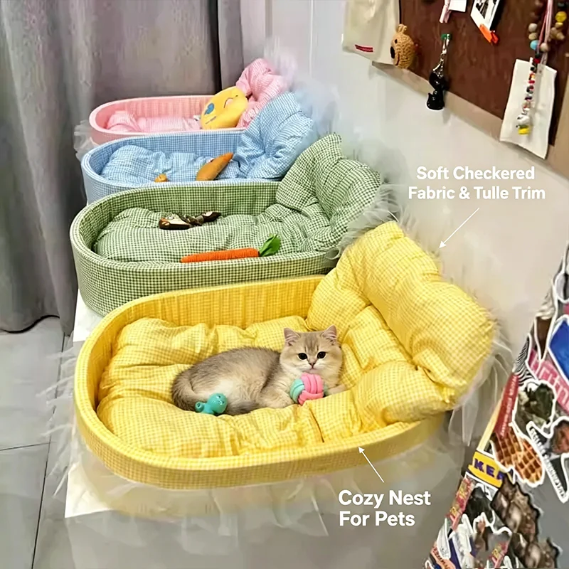 Pet Supplies Dog Wash - سرير كلاب ماكارون، بيت للحيوانات الأليفة،