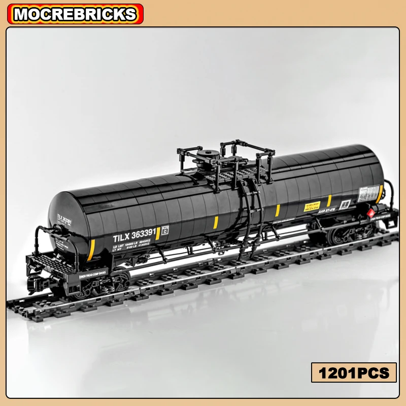 MOC Rail Series 30,300 Gallon Tank Car 1:38 Building Blocks City Train DIY Assembly Model Technology Bricks Toys Kids Xmas Gifts