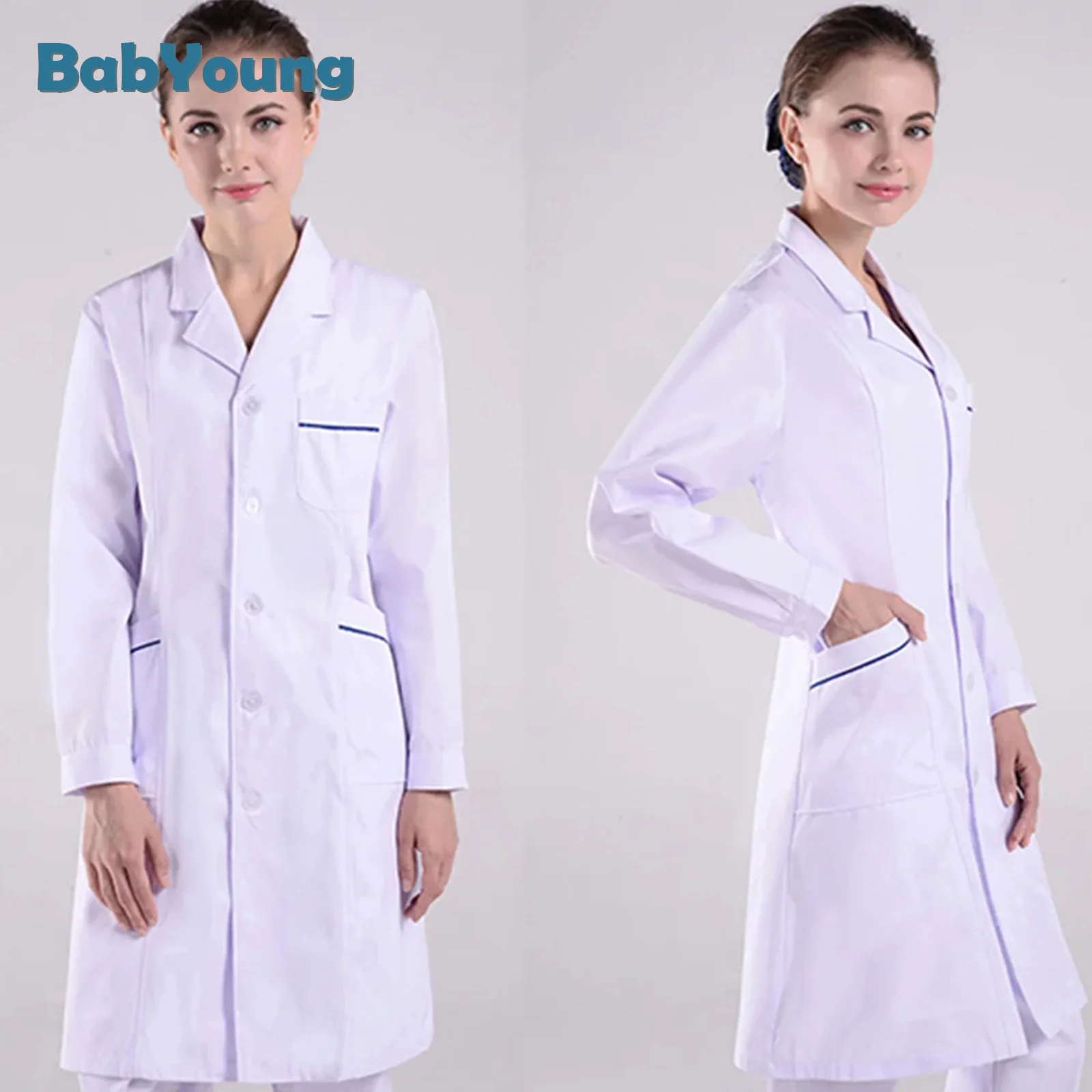 

Nurse Uniform Women Clothing Summer Hospital Doctor Clothes Pharmacy Lab Coat Work Wear White Coats Cotton Nursing Scrubs
