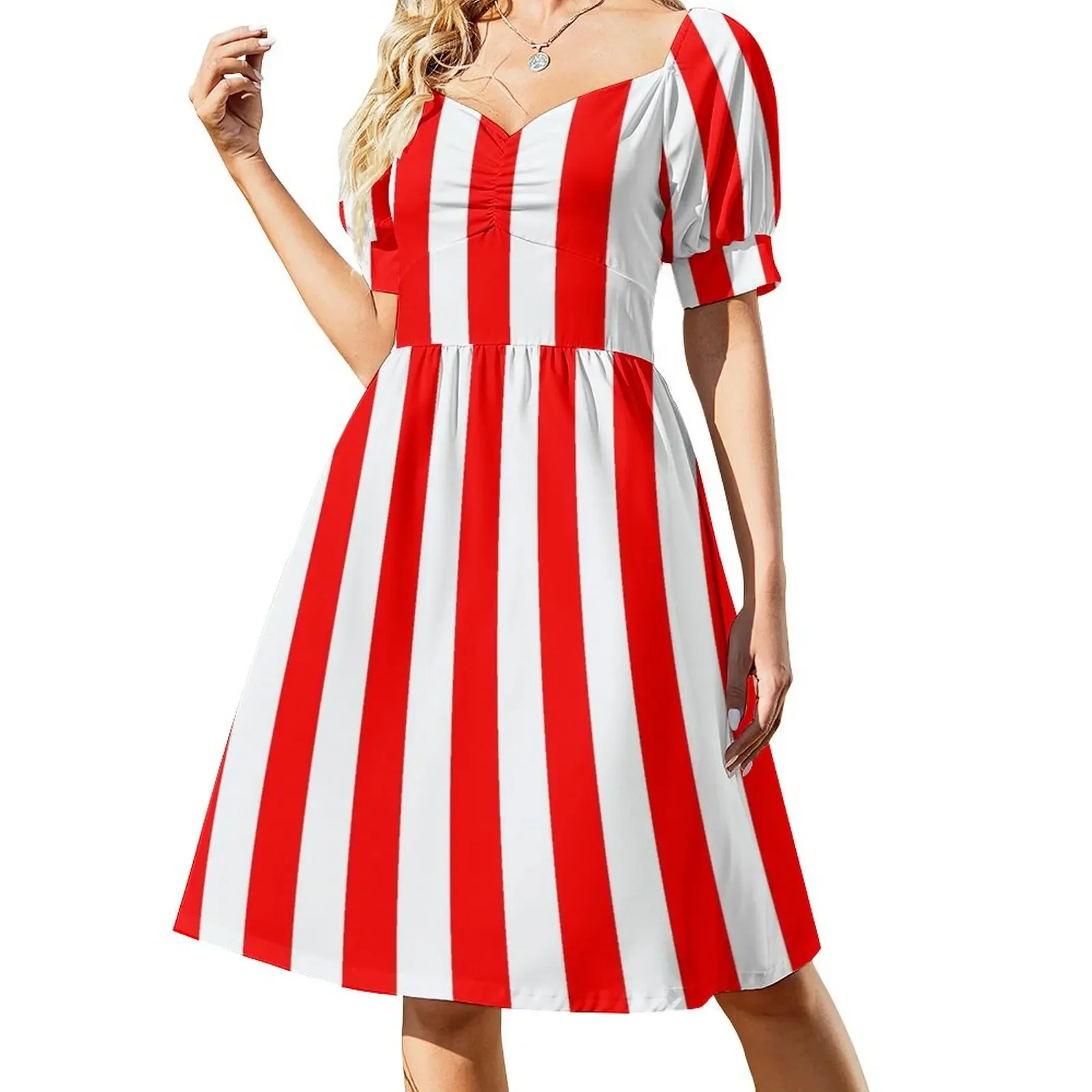 

Red and White Vertical Stripes Dress Elegant gown dress party evening elegant luxury celebrity birthday dresses for women