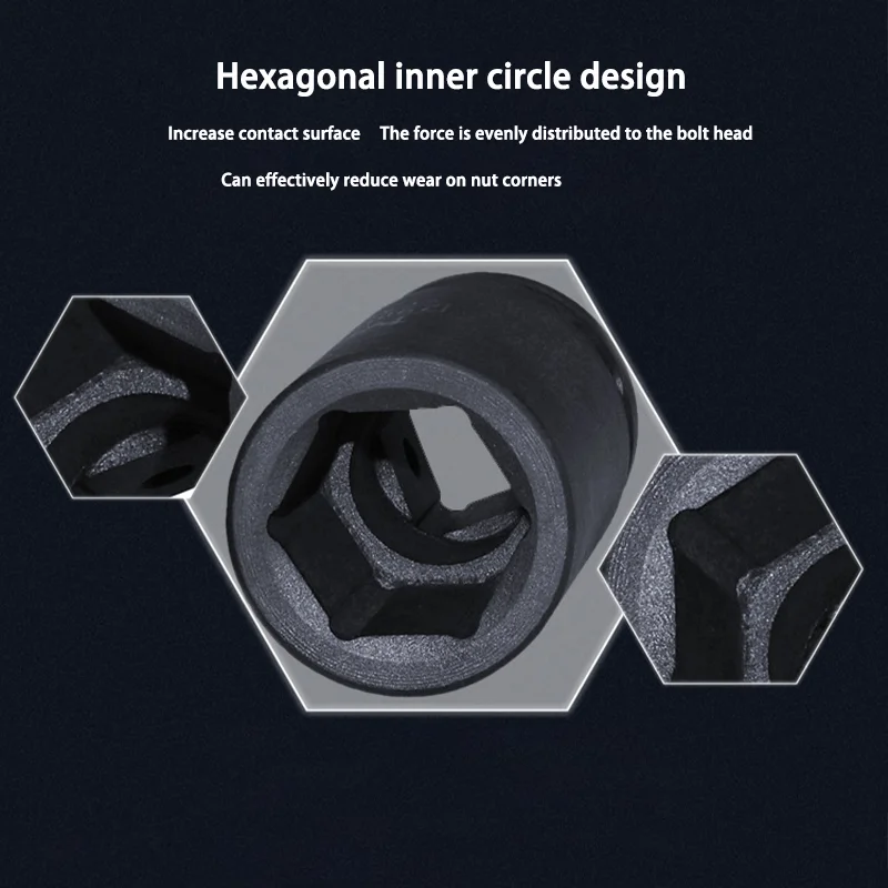 1/2 "krótkie gniazdo udarowe Heavy-Duty sześciokątne 17/19/21mm do pneumatycznego elektrycznego klucza udarowego głowica narzędzie do naprawy samochodów