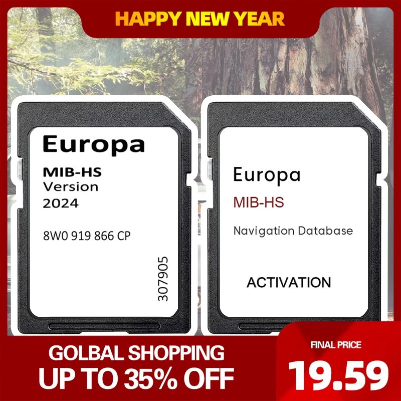 

Navigation MHS2 Update Europe UK 2024 maps 16GB SD GPS Card for Audi A S RS345 Q SQ RSQ25 Vehicle 8W0919866CP Activation Card