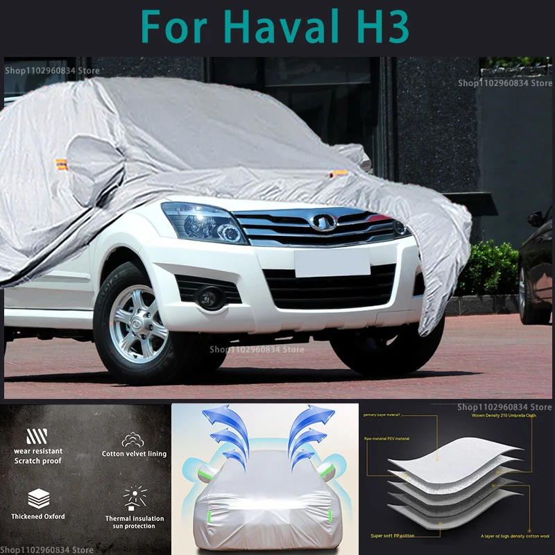 

For Haval H3 210T Waterproof Full Car Covers Outdoor Sun uv protection Dust Rain Snow Protective Auto Protective cover