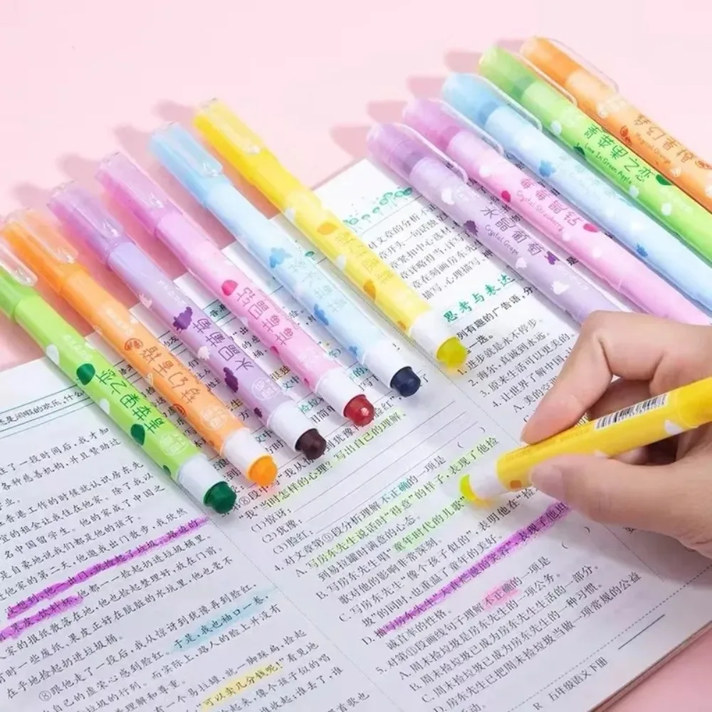 6‑Color Pastel Gel Scented Highlighter Pen Set, No‑Bleed Bible Journal Markers, Aesthetic Fluorescent Pens DIY Art Stationery