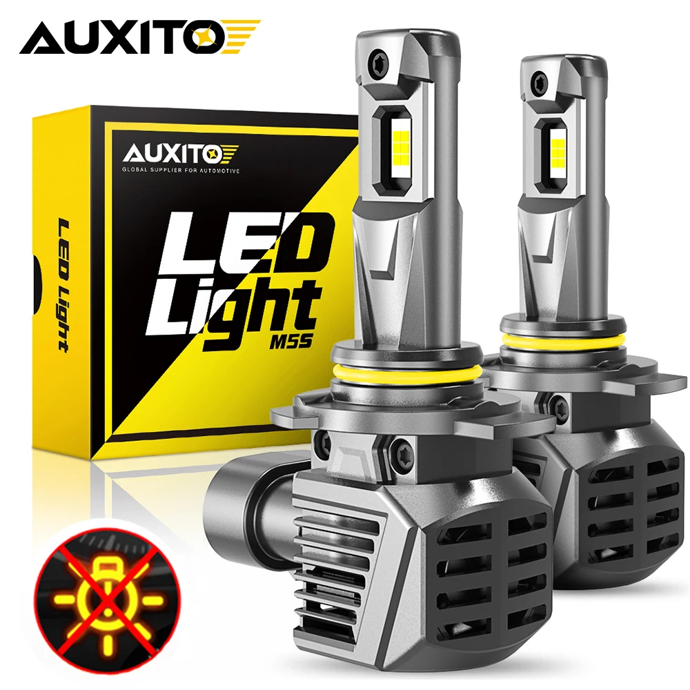 AUXITO 2Pcs 22000LM 9012 HIR2 LED Headlight Bulbs CANBUS No Error 9005 HB3 H8 H9 H11 H7 LED Headlamp Bulb 120W Turbo Lamp 6500K