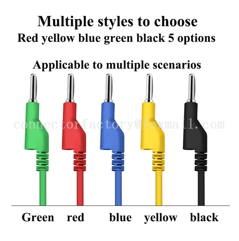 0.3m/0.5m/1m/1.5m/2m/3m 4mm Banana Plug To Opening 10mm Alligator Clip Power Test Line High Voltage Power Clips Multimeter Plug