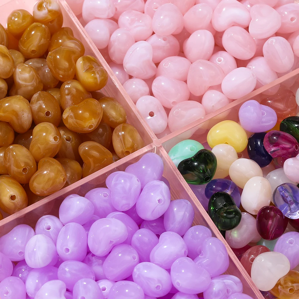 

20pcs/Lots Acrylic Heart Beads Imitation Stone Love Spacer Beads for DIY Necklace Bracelet Jewelry Making Accessories