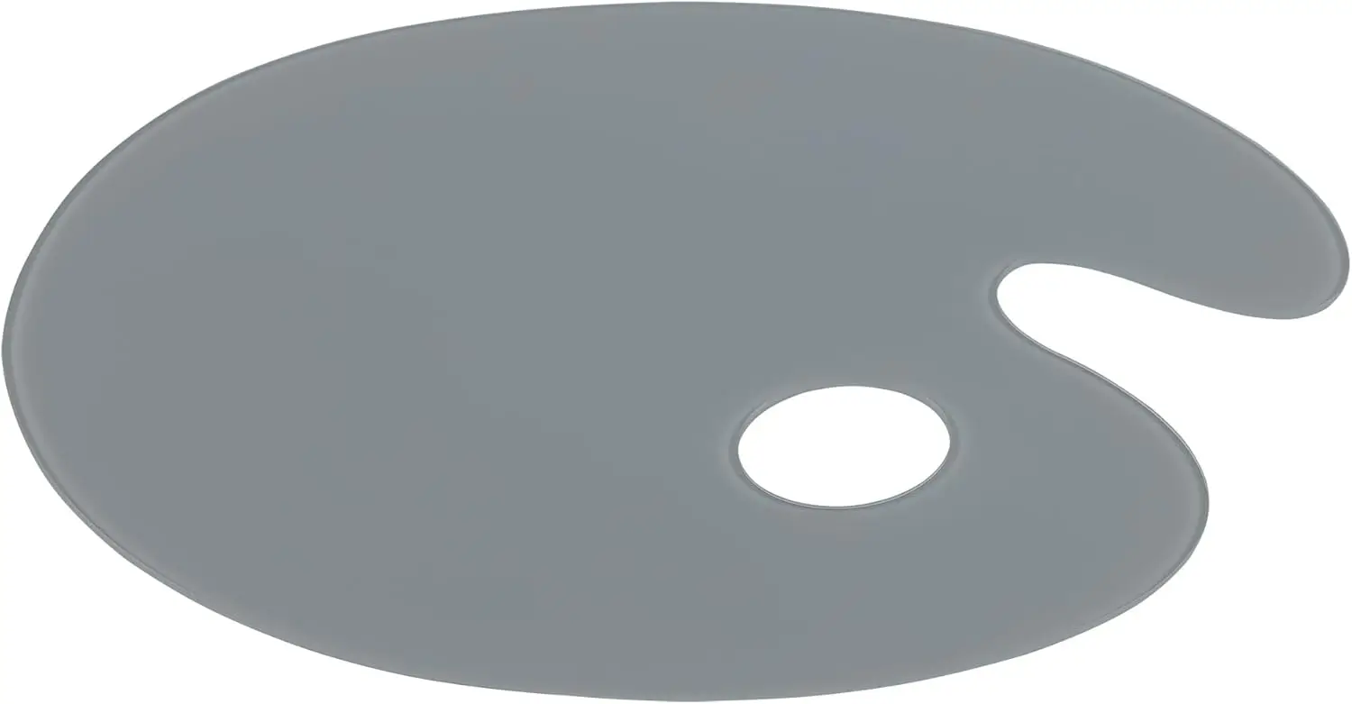 

Grey Tempered Glass Palette 10x14 Oval – Scratch-Resistant, Easy-to-Clean Artist Palette for Precise Color Mixing, Redu